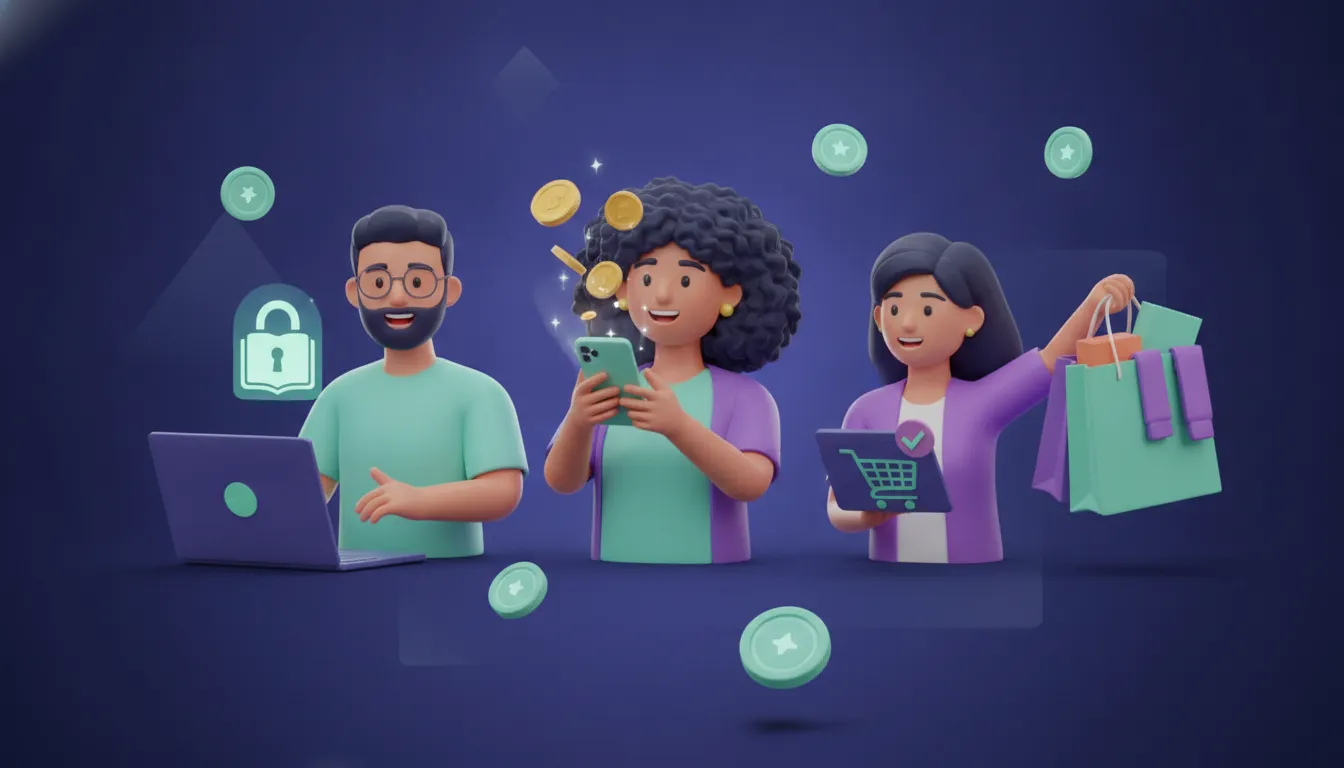 Amigos recebendo cashback por PIX e trocando por curso