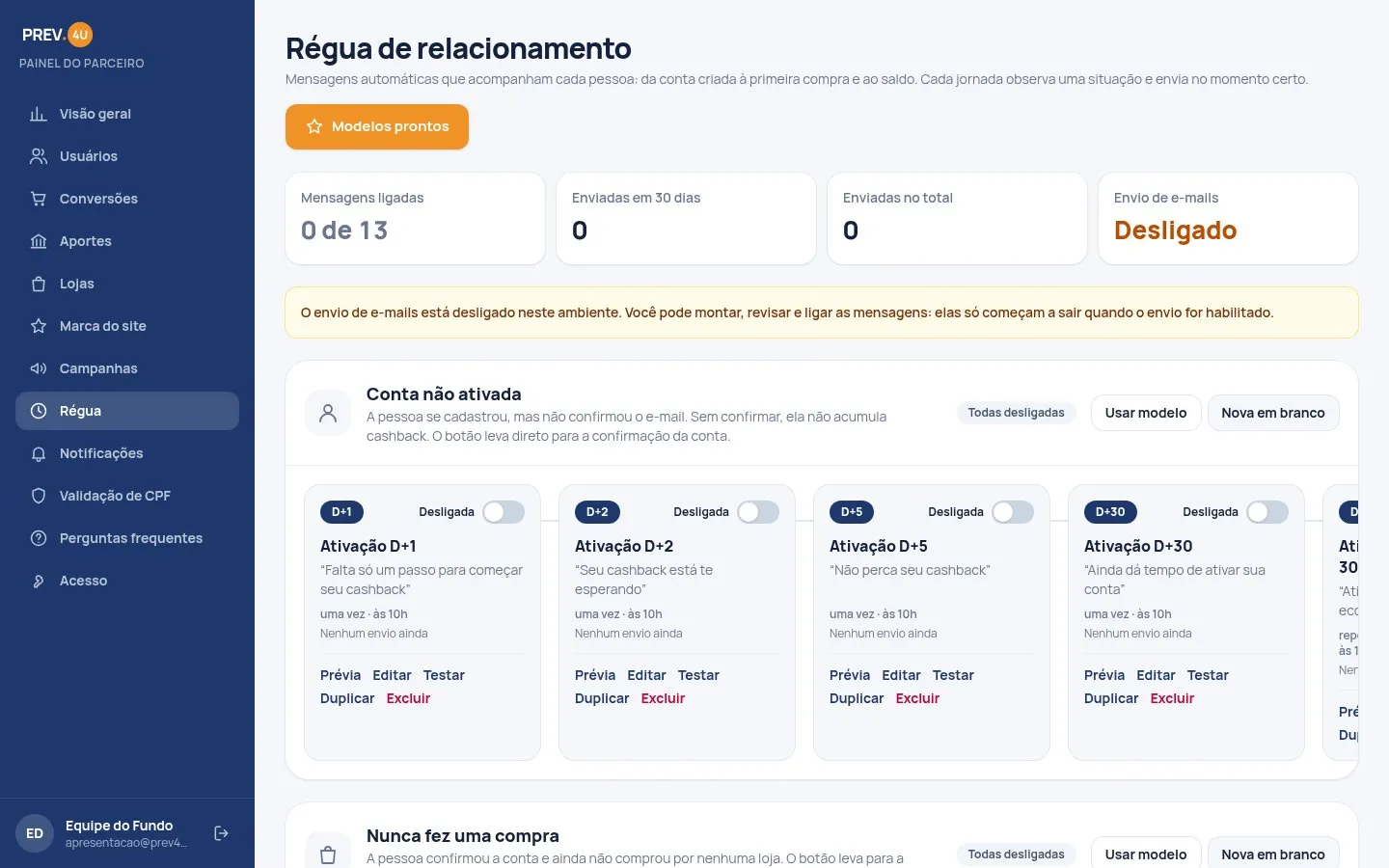 Régua de relacionamento